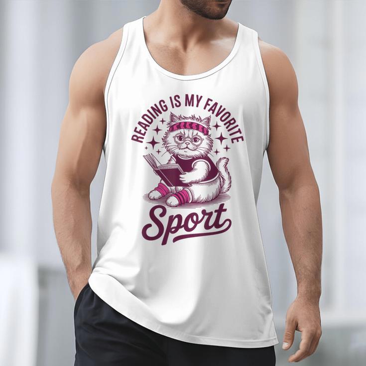 Reading Is My Favorite Sport Cat And Book Lover Women Men Tank Top Reading Is My Favorite Sport Cat And Book Lover Women Men Tank Top