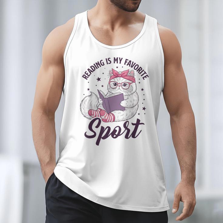 Reading Is My Favorite Sport Saying Cat And Book Lover Men Tank Top Reading Is My Favorite Sport Saying Cat And Book Lover Men Tank Top