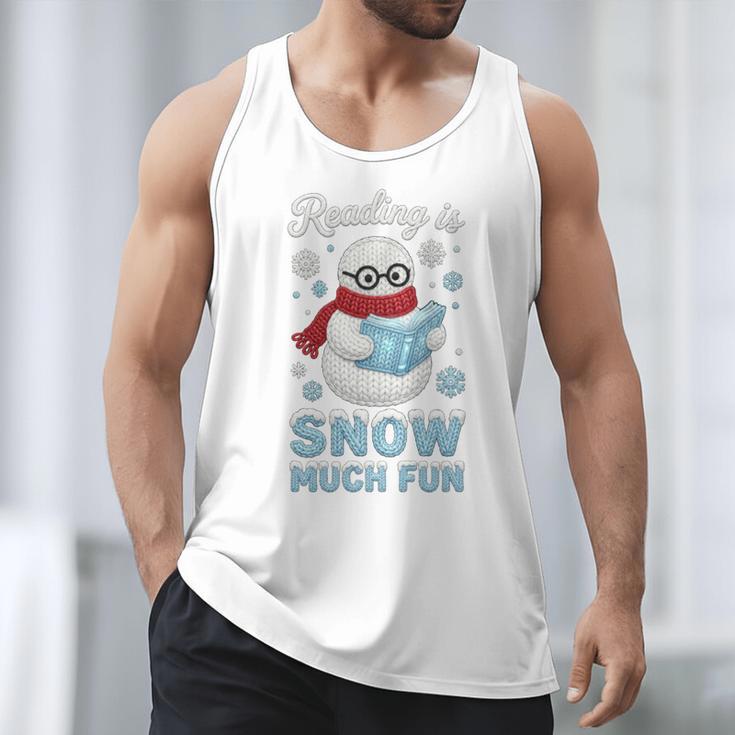 Reading Is Snow Much Fun Book Lover Winter Snowman Humor Men Tank Top Reading Is Snow Much Fun Book Lover Winter Snowman Humor Men Tank Top