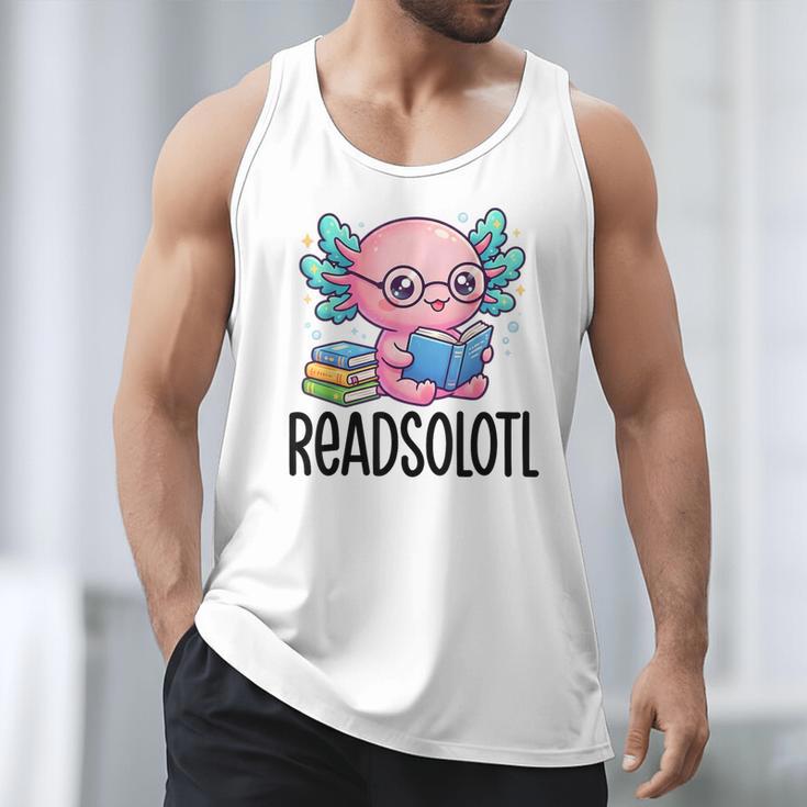 Readsolotl Cute Axolotl Reading Book Kawaii Pink Aesthetic Men Tank Top Readsolotl Cute Axolotl Reading Book Kawaii Pink Aesthetic Men Tank Top