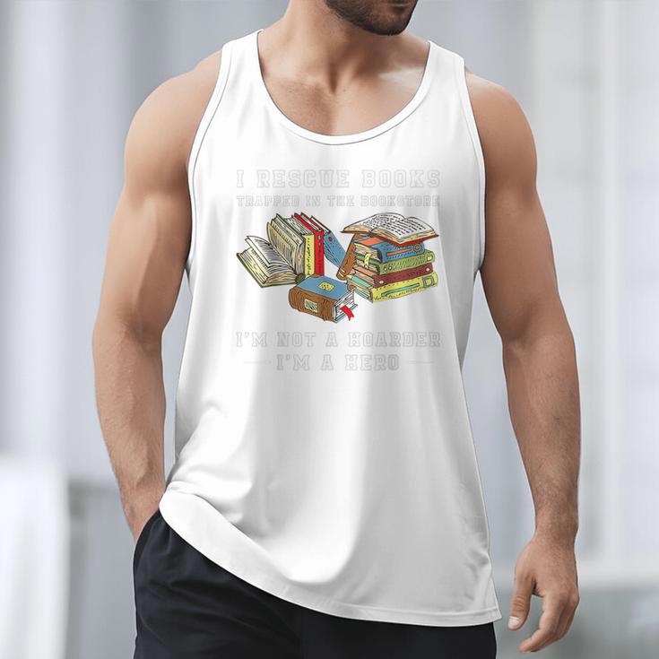 I Rescue Book Trapped In The Bookstore I'm Not A Hoarder Premium Tri-Blend Men Tank Top