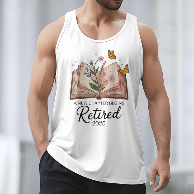 Retired 2025 A New Chapter Begins Retirement Teacher Book Men Tank Top Retired 2025 A New Chapter Begins Retirement Teacher Book Men Tank Top