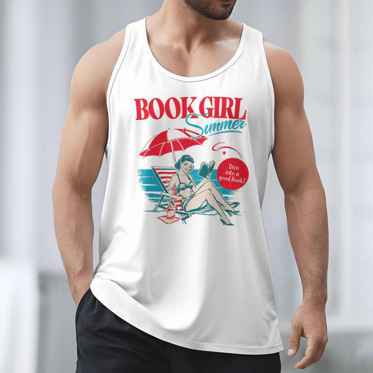 Retro Book Girl Summer For Women Beach Reading Men Tank Top