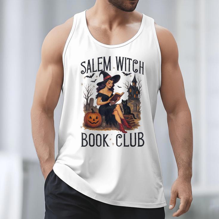 Salem Witch Book Club Bookish Retro Halloween Cat Men Tank Top