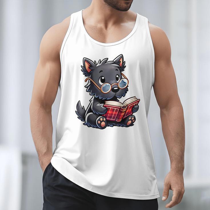 Scottish Terrier Reading a Book Dog Men Tank Top