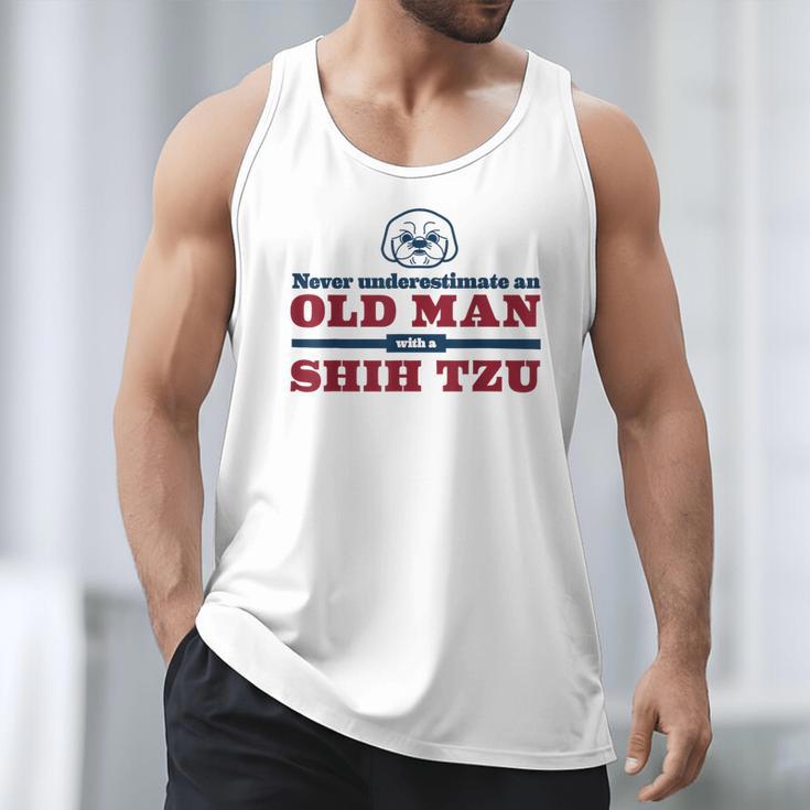 Shih Tzu Dad Shirt Never Underestimate An Old Man Gift Tee Men Tank Top