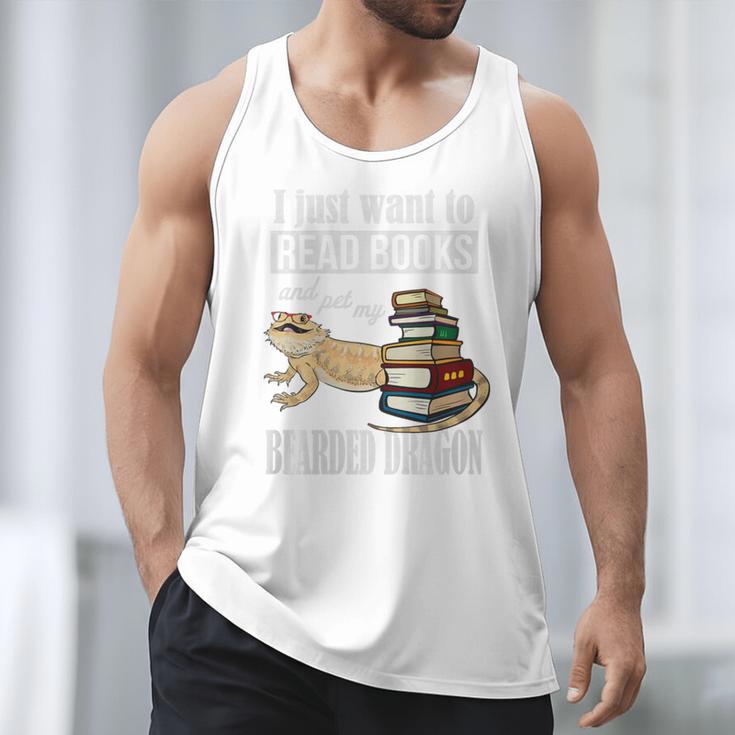 Tiny Dinosaur Read Books & Pet My Bearded Dragon Lover Premium Tri-Blend Men Tank Top