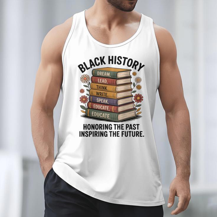History Month Teacher Reading Book Lover Floral Stack Premium Tri-Blend Men Tank Top
