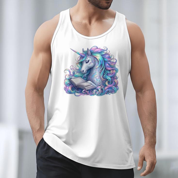 Unicorn Reading For Book Lovers Readers Men Tank Top