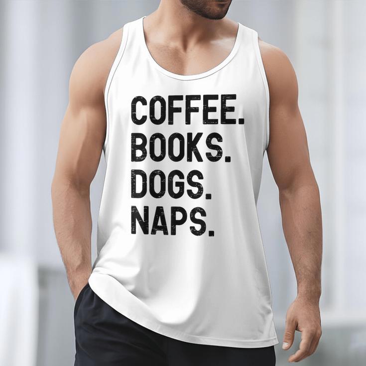 Vintage Coffee Books Dogs Naps Retro Men Tank Top