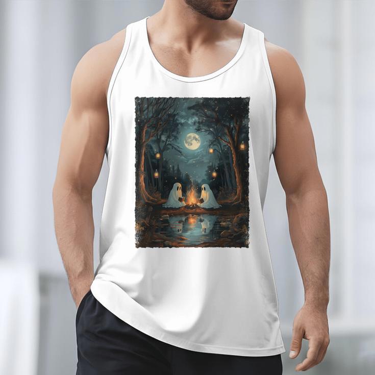 Vintage Ghost Book Reading Camping Gothic Halloween Teachers Men Tank Top Vintage Ghost Book Reading Camping Gothic Halloween Teachers Men Tank Top