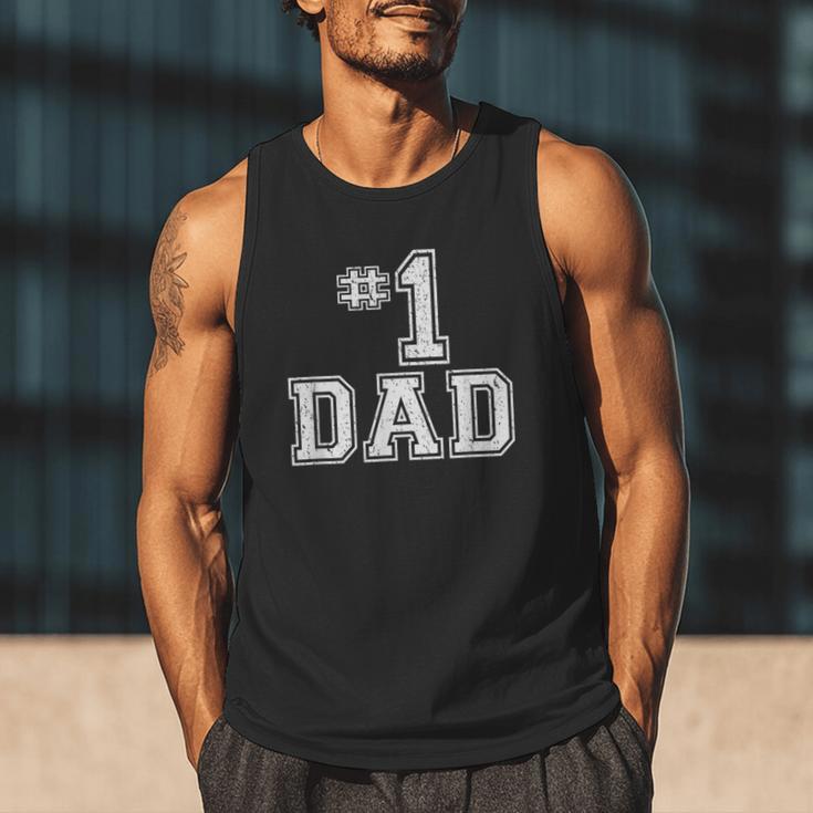1 Dad Number One Father's Day Vintage Style Men Tank Top