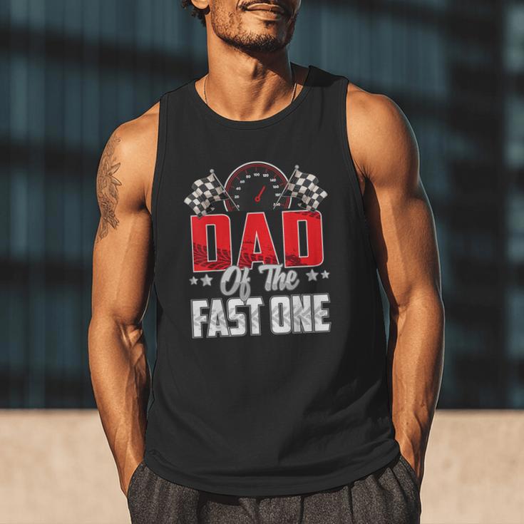 1 Year Old Racing Car Fast One Birthday 1st Family Dad Men Tank Top