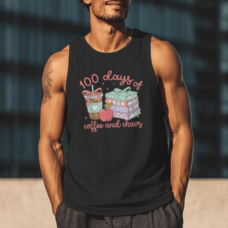 100 Days Of Coffee And Chaos Coquette Bow Book Apple Men Tank Top