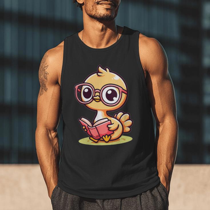Adorable Book Lover Ostrich With Reading Glasses Cute Men Tank Top Adorable Book Lover Ostrich With Reading Glasses Cute Men Tank Top