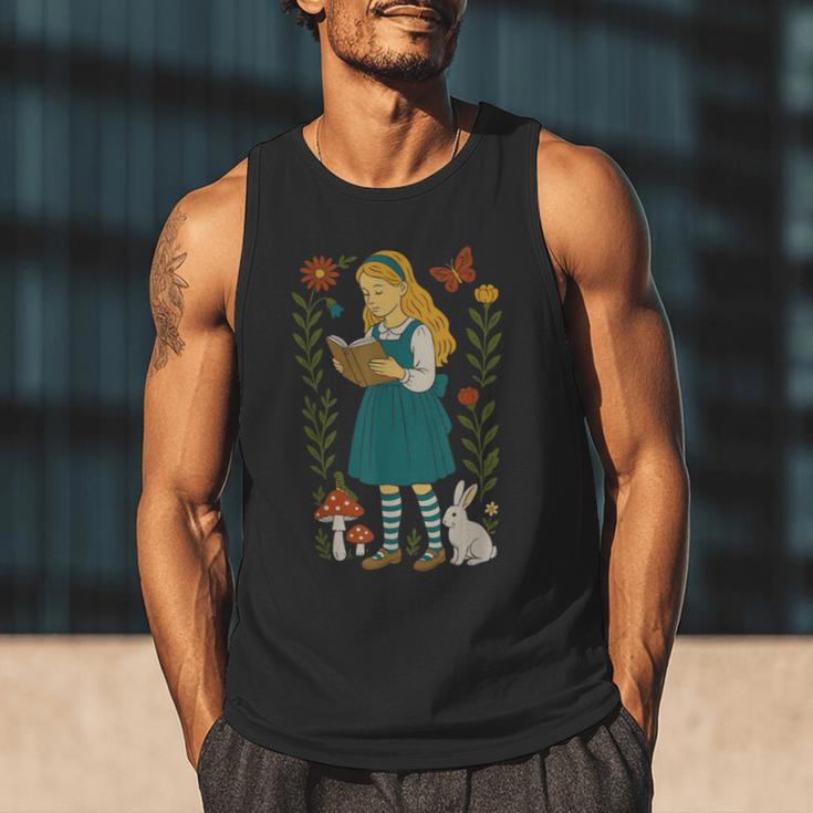 Alice In Wonderland Book Lover Lewis Carroll Rabbit Men Tank Top