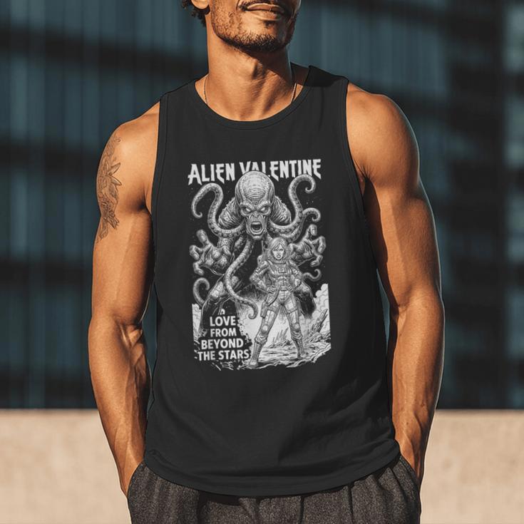 Alien Valentine Science Fiction Vintage Comic Book Men Tank Top Alien Valentine Science Fiction Vintage Comic Book Men Tank Top