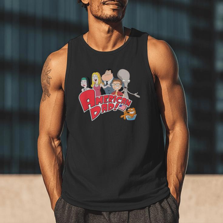 American Dad Show Logo With Family Cartoon Men Tank Top