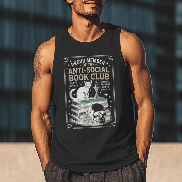 Anti-Social Book-Club Cat Graphic Men Tank Top Anti-Social Book-Club Cat Graphic Men Tank Top