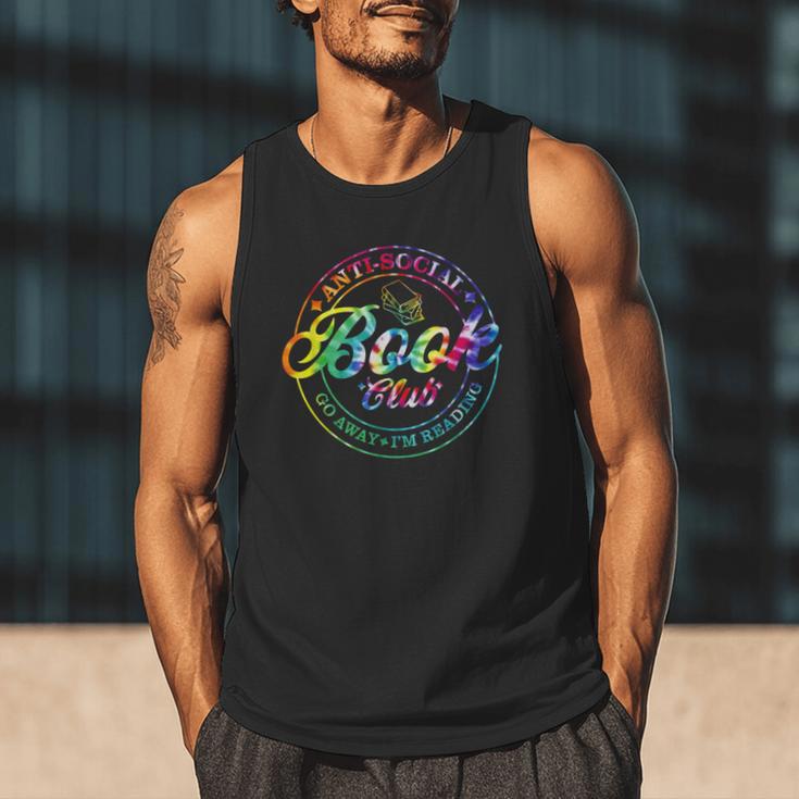 Anti Social Book Club Go Away I'm Reading Book Tie Dye Men Tank Top