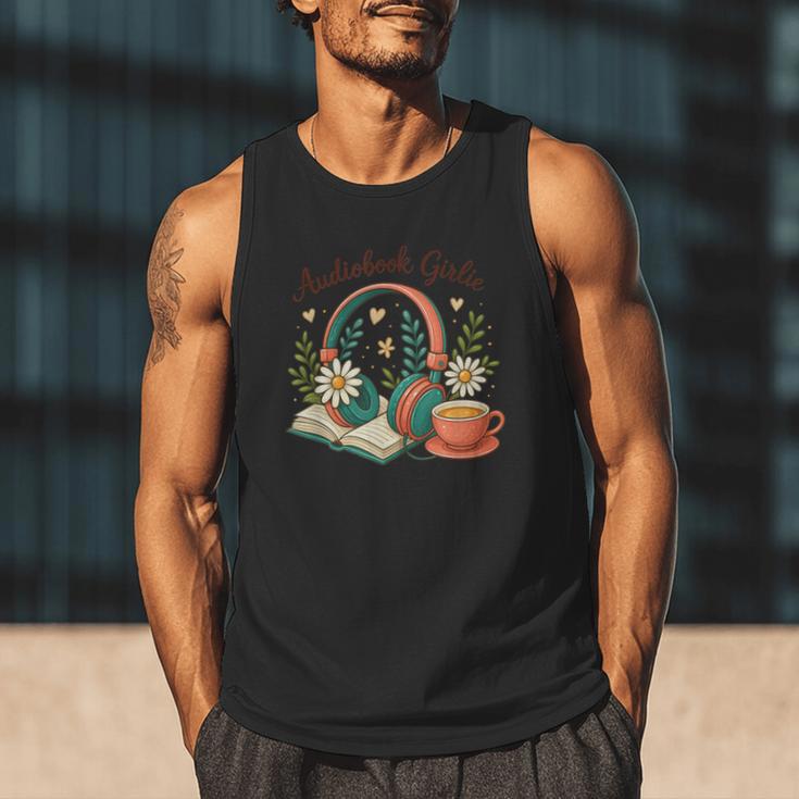 Audiobook Girlie Headphones Book Tea Love Men Tank Top