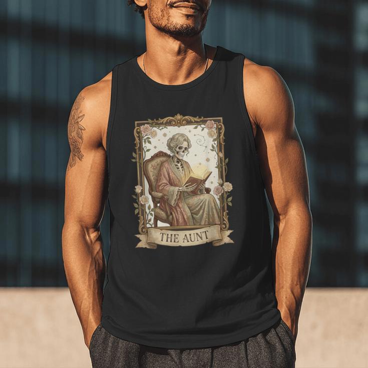 The Aunt Tarot Card Women Skeleton Aunty Book Lover Men Tank Top