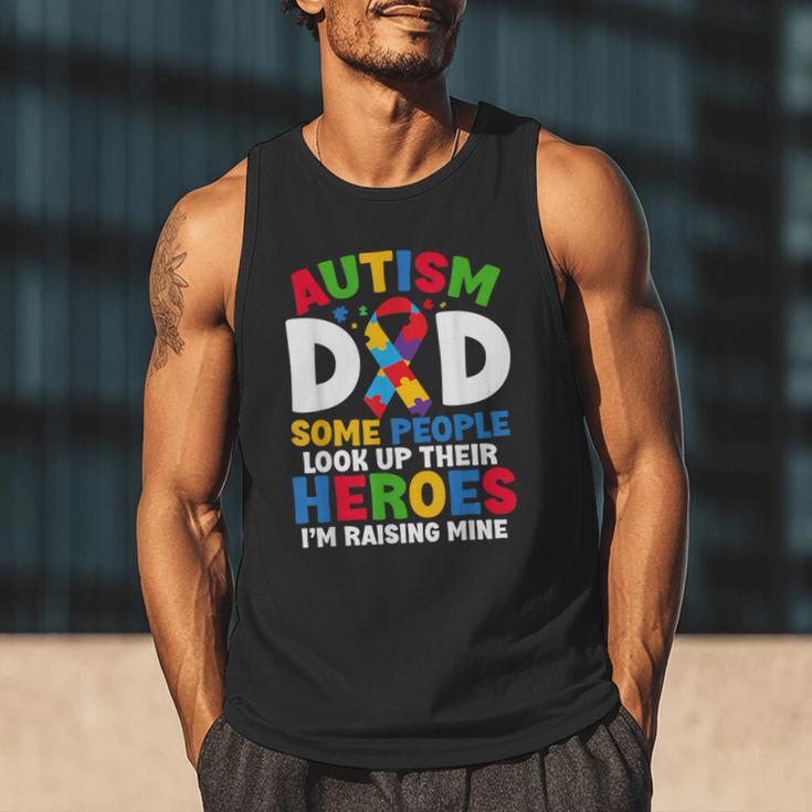 Autism Dad Puzzle Ribbon Proud Son Hero Autism Awareness Men Tank Top
