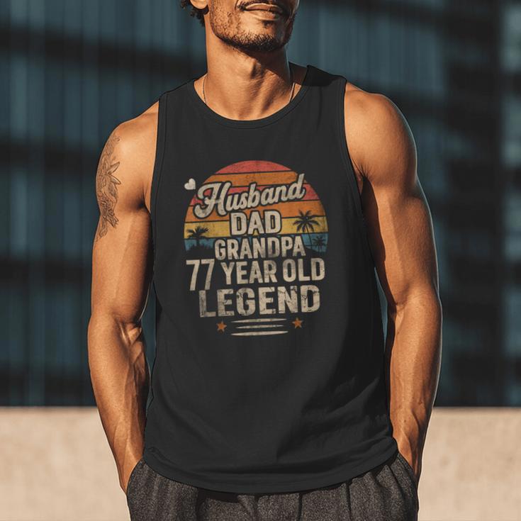 Back Legend Husband Dad Grandpa 77 Year Old 77th Birthday Men Tank Top