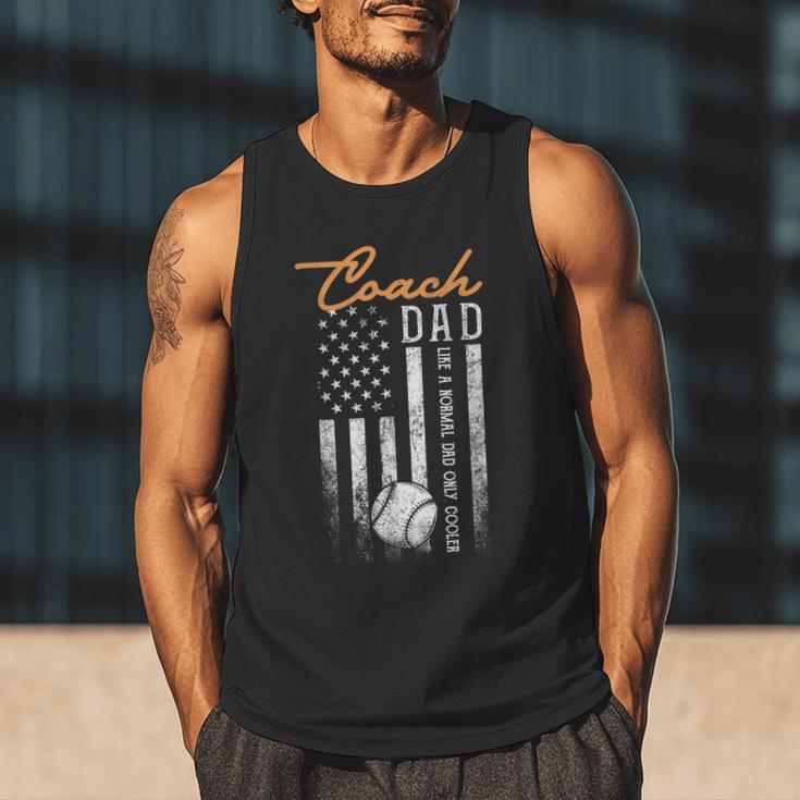 Baseball Coach Dad Like A Normal Dad Only Cooler USA Flag Men Tank Top Baseball Coach Dad Like A Normal Dad Only Cooler USA Flag Men Tank Top