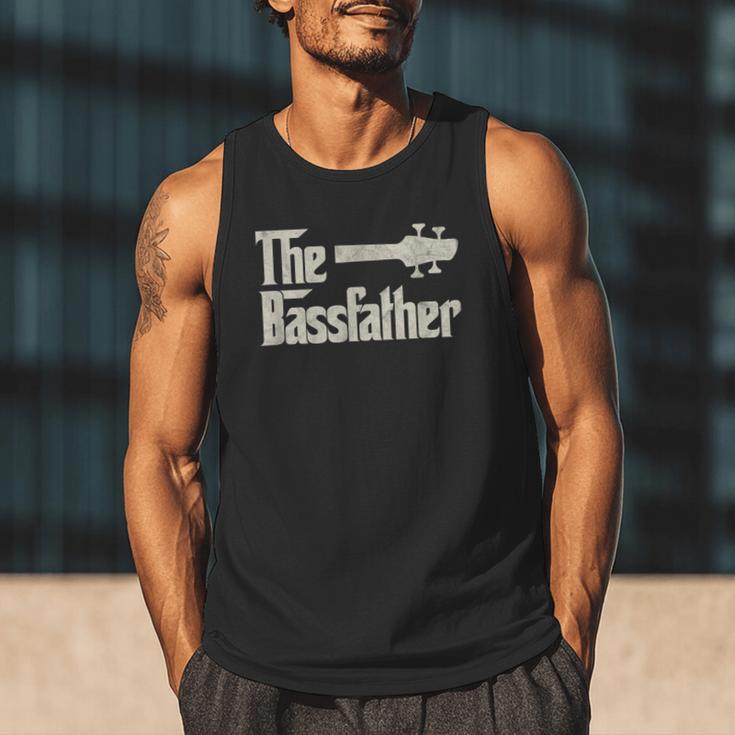 The Bassfather Distressed Bass Player Dad Fathers Day Men Tank Top