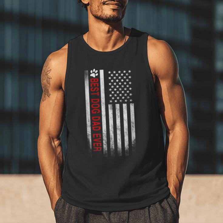 Best Dog Dad Ever American Flag For Best Father Men Tank Top