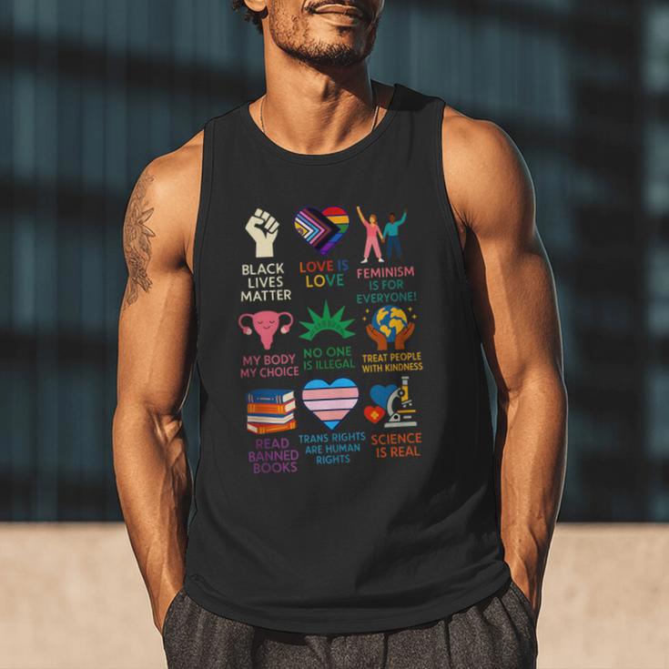 BLM Human Rights Feminism Trans Science Books LGBTQ Kindness Men Tank Top BLM Human Rights Feminism Trans Science Books LGBTQ Kindness Men Tank Top