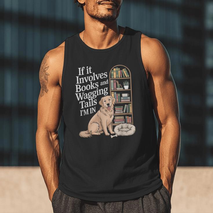 Book And Dog Lover Bookworm Reader Book Lover Men Tank Top