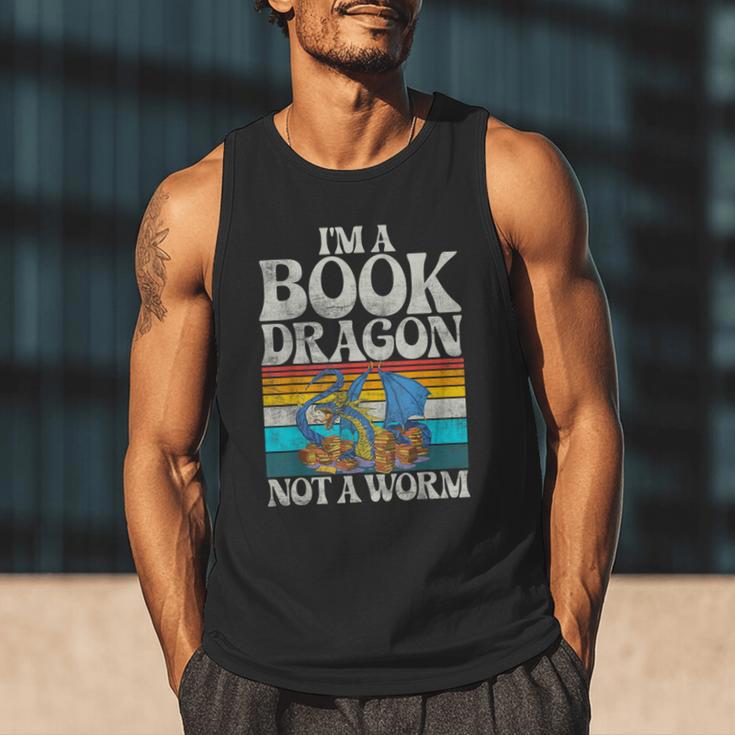 Im a Book Dragon Not a Worm Dragon Men Tank Top