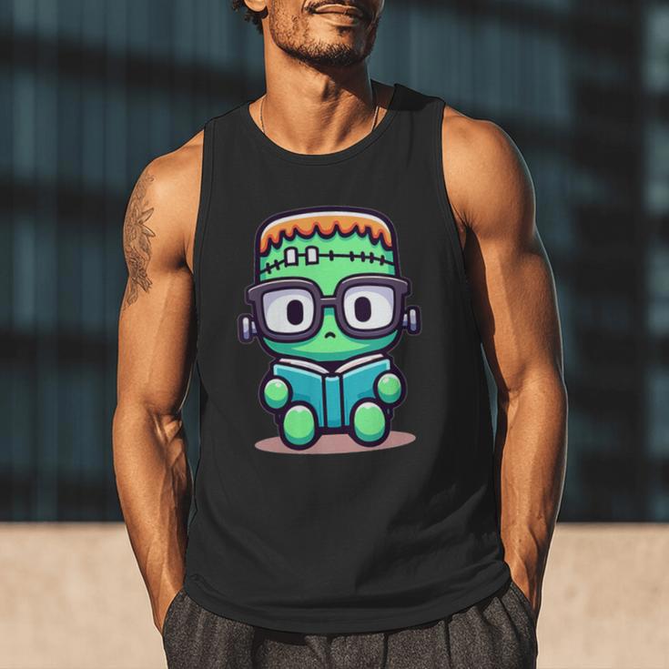 Book Lover Frankenstein's Monster With Reading Glasses Men Tank Top