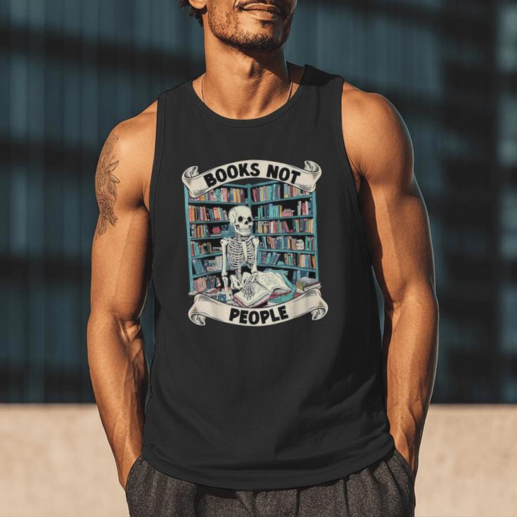 Book Lover Skeleton Reading Love Books Not People Men Tank Top