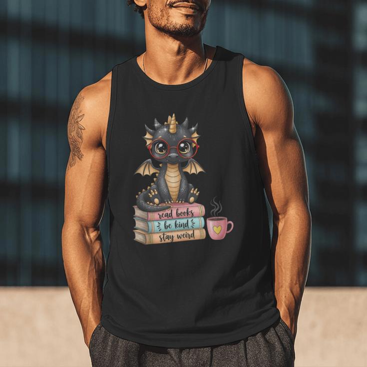 Book Lover Stay Weird Be Kind Read Books Baby Dragon Men Tank Top Book Lover Stay Weird Be Kind Read Books Baby Dragon Men Tank Top