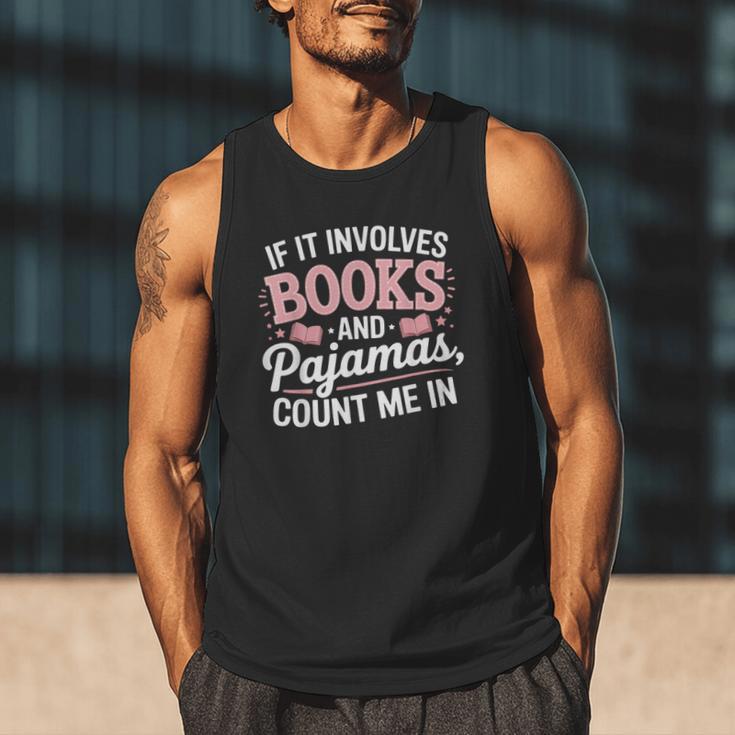 Book And Pajamas Humorous Book Lover Reading Bedtime Men Tank Top