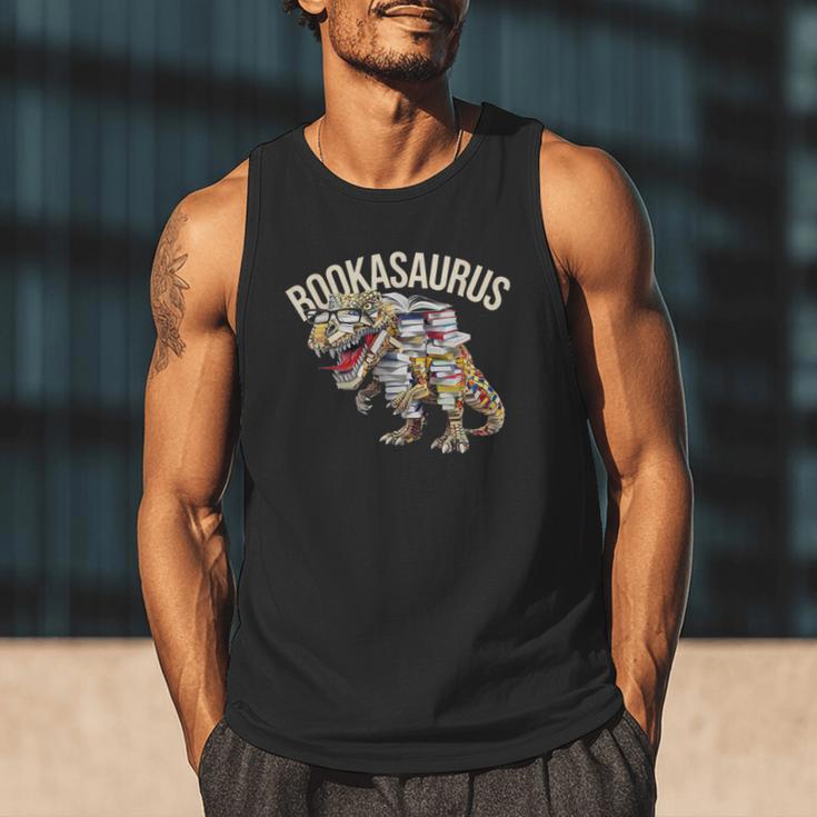 Book Reading Dinosaur T-Rex Dino Bookworm Men Tank Top