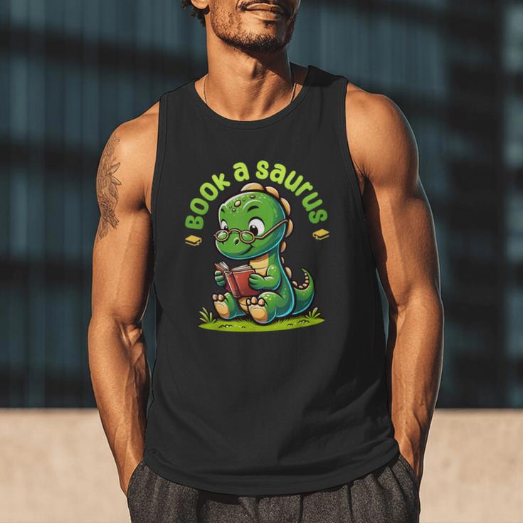 Book A Saurus Bookasaurus Dinosaur Book Girls Boys Toddler Men Tank Top