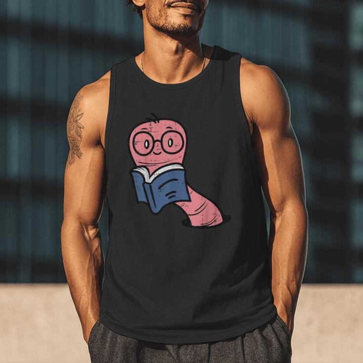 Book Worm Pun Read Reading Librarian America Men Women Kids Men Tank Top