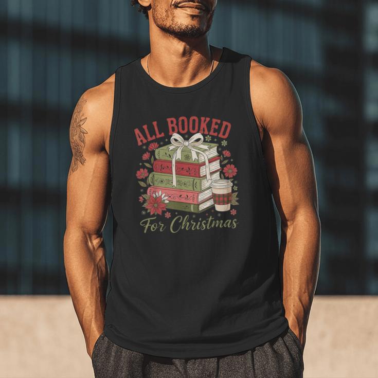 All Booked For Christmas Coquette Xmas Book Club Book Lovers Men Tank Top