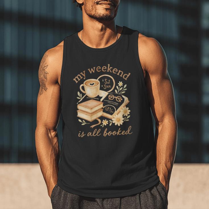 My Weekend Is All Booked Cozy Book Lover Reading Men Tank Top