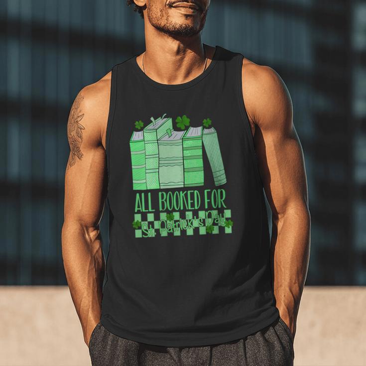 All Booked For St Patrick's Day Book Lover Lucky Shamrock Men Tank Top