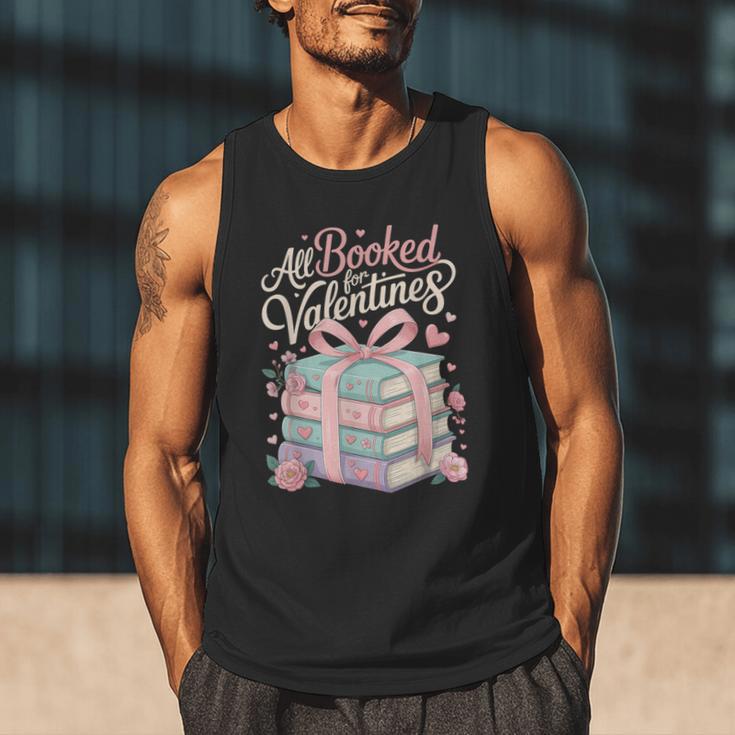 All Booked For Valentines Stacked Books Men Tank Top