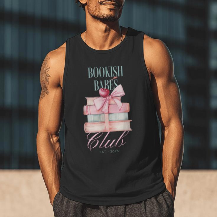 Bookish Babes Club Cute Pink Book Stack With Bow Men Tank Top