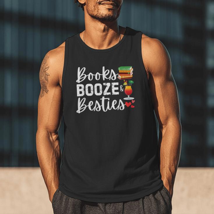 Books Booze And Besties Book Lover Bestie Squad Twinning Men Tank Top