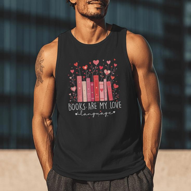 Books Are My Love Language Valentine Reads Bookish Club Men Tank Top