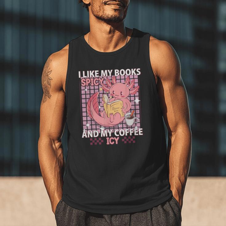 I Like My Books Spicy And My Coffee Icy Librarian Men Tank Top