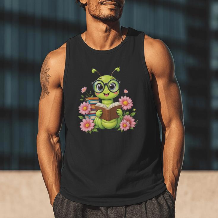 Bookworm Costume Kawaii Reading Worm For World Book Day Men Tank Top Bookworm Costume Kawaii Reading Worm For World Book Day Men Tank Top